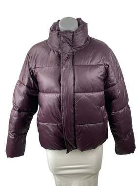 Fabletics Women's Purple Stand Collar Full Zip Puffer Quilted Coat Jacket Size S